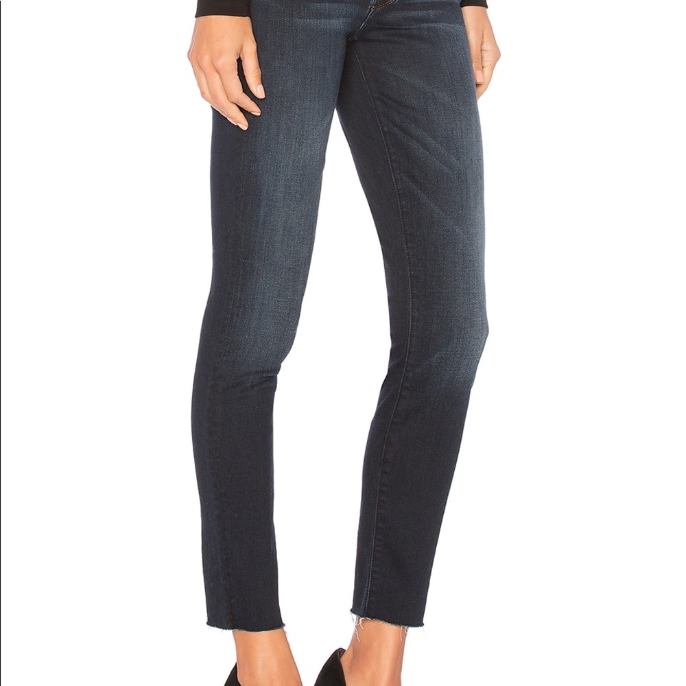 MOTHER High Waisted Looker Ankle Fray